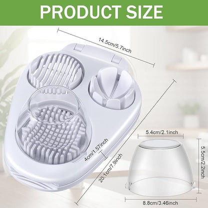 LemonRoad 3 in 1 Egg Slicer for Hard Boiled Eggs Stainless Steel Egg Cutter White Kitchen Dicer Chopper Tool for Strawberry Grape Cherry Banana Butter Mushroom Tomato