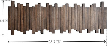 Natural Wood Wall Mounted Piano Coat Rack| Coat Rack Wall Mount| Flip Down Wall Hook Rack 7 Hooks| Entryway Wall Art Hook,Made of Acacia Wood (Wood Wax Oil Dyed Walnut Color).Wall Art
