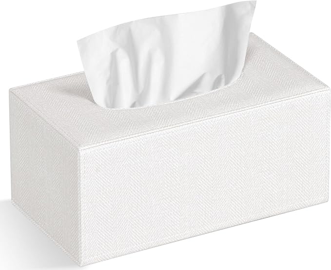 Colylan Tissue Box Cover Rectangular Tissue Box Holder for Bathroom (Beige)