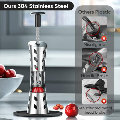 YYP Cherry Pitter Remover Tool - 304 Stainless Steel, Durable, Press Type for Effortless Cherry Seed Removal. Perfect Kitchen Tool for Coring and Deseeding Fruit Pits
