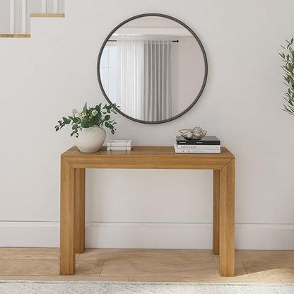 Plank+Beam Modern Solid Wood Console Table, 46.25 Inch, Sofa Table, Narrow Entryway Table for Hallway, Behind The Couch, Living Room, Foyer, Easy Assembly, Pecan