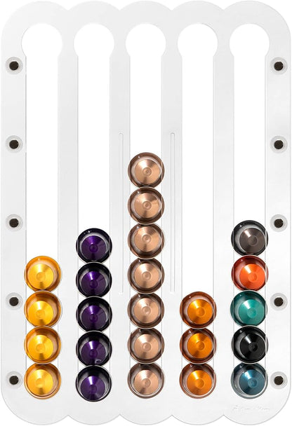 Demi's Home Magnetic Coffee Pod Holder for Nespresso Original Capsules - Suitable to be Mounted on the Fridge (Transparent)