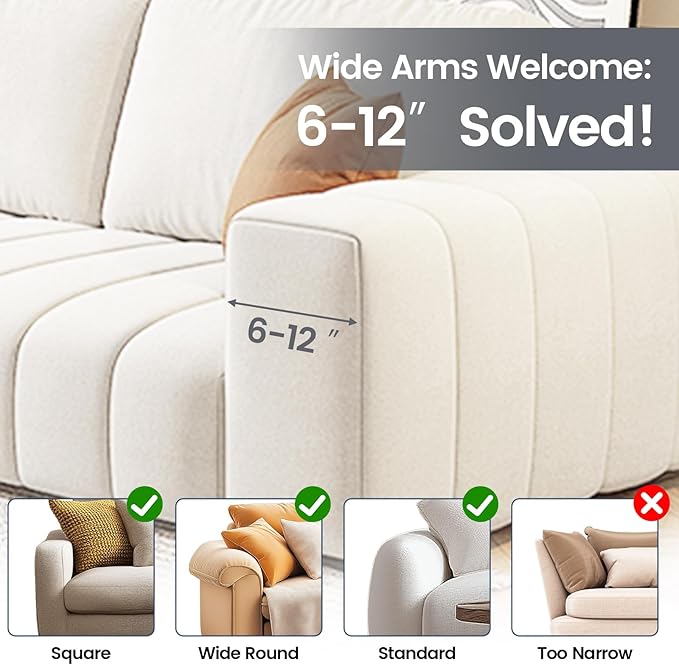 Couch Cup Holder Tray, Silicone Sofa Armrest organizer with Side Pockets for Storage Remotes, Cell-phone,Tablet or Snack, Anti-Spill and Anti-Slip Sofa Arm Tray for Recliner, Armchair Caddy (Gray)