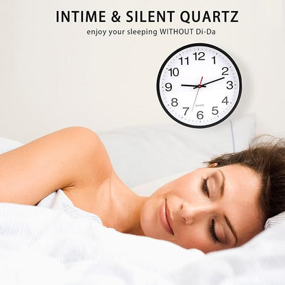 OceeK Wall Clock, Silent Non-Ticking, Modern Small Wall Clocks 8 Inch, Quality Quartz Battery Operated Analog Classic Clocks,Round