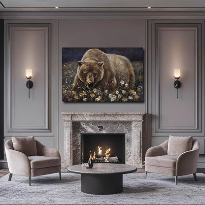 LEVERUP Animal Pictures Wall Printing Posters Flower Canvas Wall Art Spring Pictures Wall Decor for Living Room Bedroom Office Easy to Hang 24×36 Inches