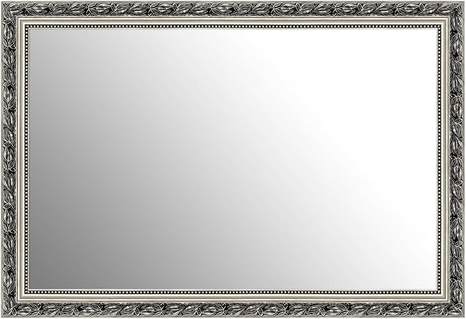 H-A Framed Rectangle Bathroom Mirrors for Wall,Wall Mounted Mirror Vertical or Horizontal Hanging for Living Room,Bedroom (32''x24''Sliver)