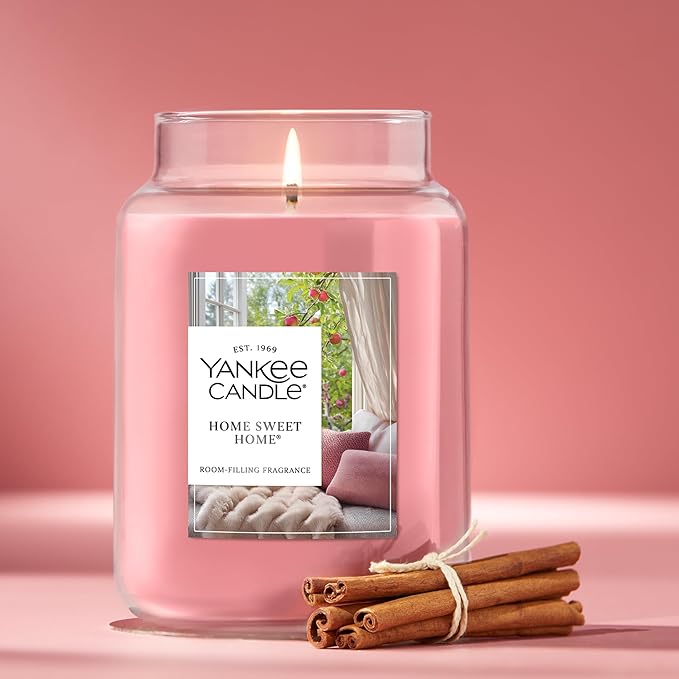 Yankee Candle Home Sweet Home Scented Candle, 22oz Large Jar, Up to 150 Hour Burn Time, Holiday Gift