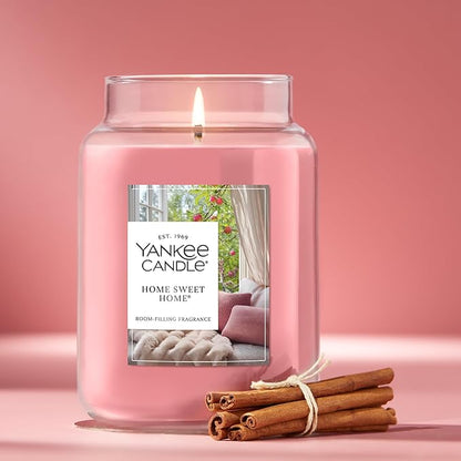 Yankee Candle Home Sweet Home Scented Candle, 22oz Large Jar, Up to 150 Hour Burn Time, Holiday Gift