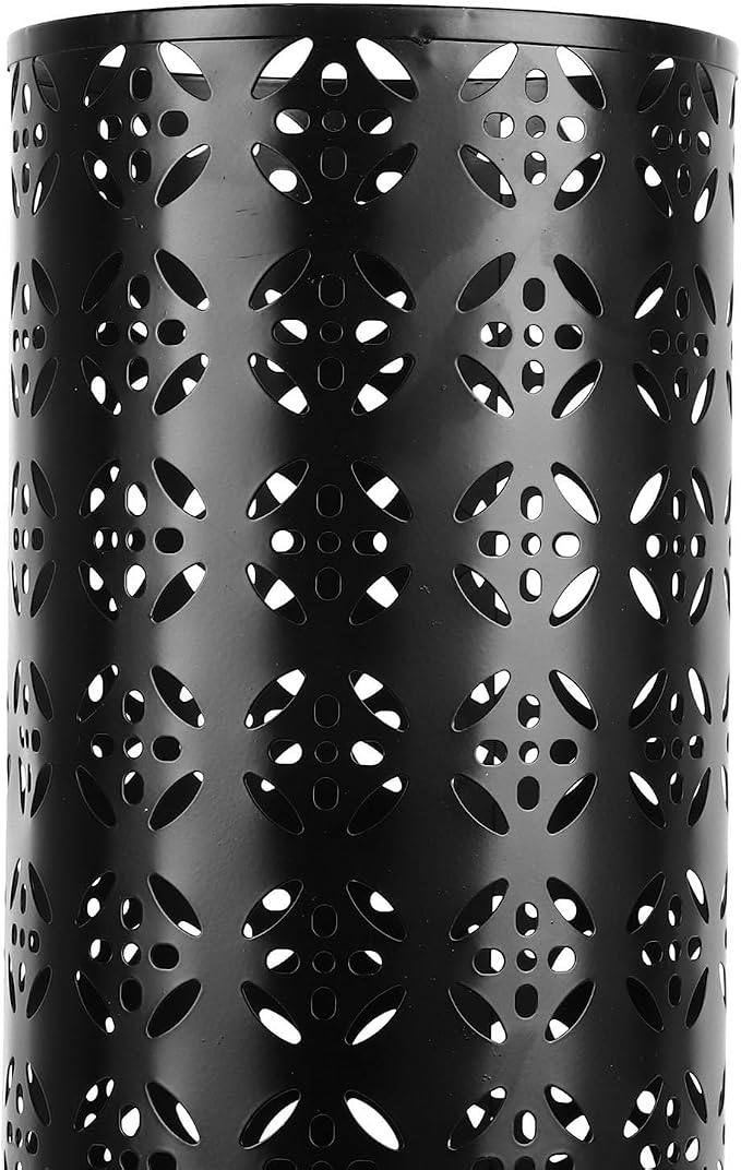 Zerodis Large Round Hollow Design Metal Umbrella Holder, Stylish Gold Finish Steel Umbrella Stand for Entryway, Home Office, and Outdoor Use (M)