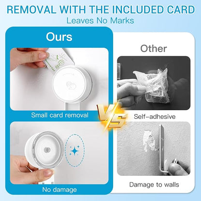 LUXEAR Heavy Duty Waterproof Shower Hooks 4 Pack - Suction Hook, No Drill Damage-Free Removable Reusable Wall Hooks for Bathroom Kitchen Towel Bathrobe Loofah Shower Hooks (Max Load 11LB/5KG)