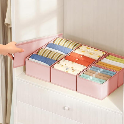 DIMJ Drawer Organizer Clothes Storage - 18 Pack Baby Dresser Organizer for Nursery, Foldable Drawer Dividers for Bedroom Closet Organization, Fabric Storage Bins for Socks, Underwears, Bras