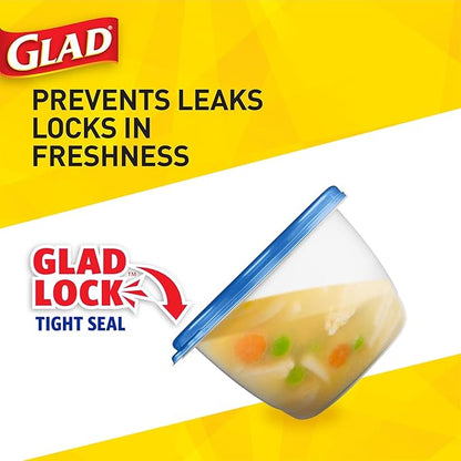 Glad GladWare MatchWare Food Storage Containers with Lids, No BPA Reusable Plastic 20 Piece Variety Pack for Lunches, Meal Prep, and Leftovers, Leak Resistant, Microwave and Dishwasher Safe - 2 Pack