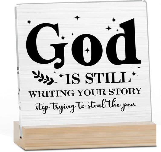 Farmhouse Decor, Acrylic Christian God Home Decorations, Aesthetic Entry Way Table Shelf Decor, Living Room Table Accessories, Boho Office Decorations For Work (07)