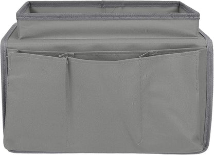 Sofa Armrest Organizer with Cup Holder Tray Chair Arm TV Remote Holder for Recliner Couch Armchair Caddy Bedside Storage Pockets Bag for Cellphone Tablet Book Magazines Drinks Holder Pouch