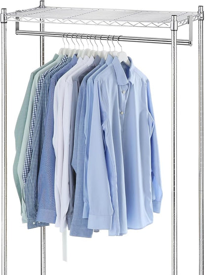 2 Pack Wire Shelving Garment Hanger Bar Wire Shelving Accessories Industrial Closet Clothes Rods for Home Retail Store(Silver,30 Inch)