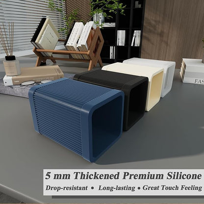 Aesthetic Pen Holder For Desk, Modern Silicone Pencil Holder, Stylish Office Desk Decor, Made of 5 mm Thickened Premium Silicone, Office Desk Organizer And Accessories (Black) | For Desk, Modern