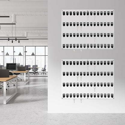 Acrylic Key Board with 60 No. Hooks Wall Mount Key Rack Holder Hanger Storage Collection for School, Garage, Car Dealer, Office, Hotel, Real Estate(Transparent)