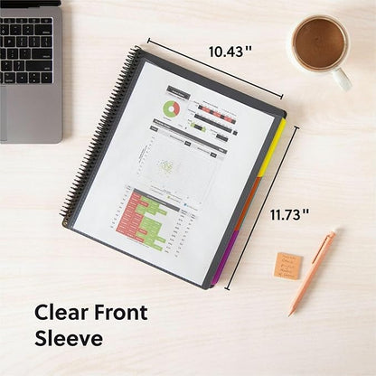 Smead Project Organizer, 24 Pockets, Grey with Assorted Bright Tabs, Tear Resistant Poly, 1/3-Cut Tabs, Letter Size (89206)