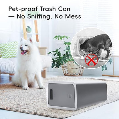 Lysam Small Trash Can, 3 Pack 4 Gallons Bathroom Garbage Can with Lid Press-Top, Small Waste Basket with Trash Bags, Slim Plastic Garbage Bin for Dorm, Office, Bedroom, Kitchen, Living Room (Black)