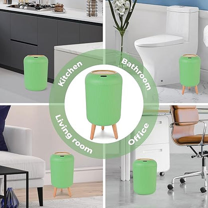Pukomc Smart Sensor Wastebasket, Convenient and Hygienic Easy to Use, Technology Sensor Waterproof Wastebasket Plastic Trash can for Kitchen, Bathroom, Bedroom, Living Room, Office and Outdoor Green