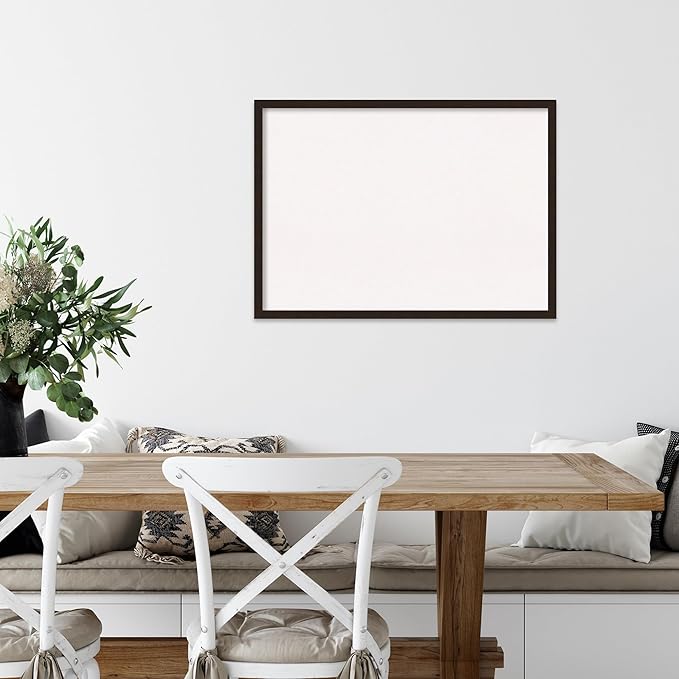 Amanti Art White Cork Board for Wall, 21x29 Vision Board with Brown Wood Frame, Medium Corkboard Office Decor for Home Organization, Rustic Farmhouse Corkboard Pinboard to display items for home