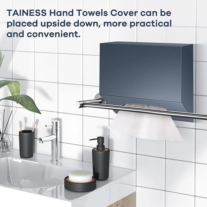 Acrylic Hand Towel Box Cover Compatible with Kleenex Disposable Hand Towels Wall-Mounted Paper Towel Dispenser Suitable for Tabletop, Bathroom, Car, and Office Use Valentine's Day Gifts (Grey)