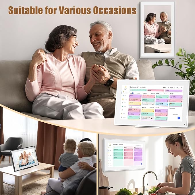 15.6-inch Wall Digital Calendar,Smart WiFi Calendar & Chore Chart,Full HD Touchscreen Interactive Display for Family Schedules-Wall/Desk Mountable Planner,Meeting Reminders & Deadline Tracking