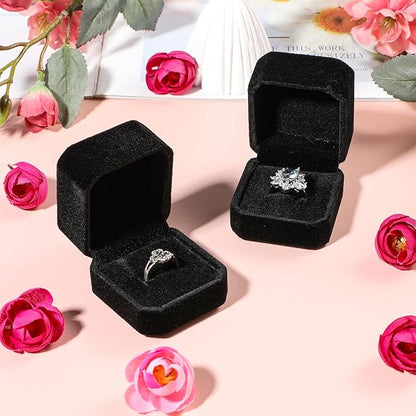 MAQUITA 20 Pcs Velvet Ring Box for Wedding Ceremony Engagement Ring Box Jewelry Boxes Packaging Display Ring Case Earring Storage Holder for Proposal Anniversary Birthday Gift