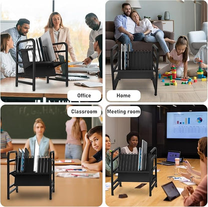 Moricher Chromebooks Charging Station 12-Slot Open Charging and Storage Rack with Leveling Feet for iPads, Tablets and Laptop Computers – Ideal for Classrooms, Offices, and Libraries