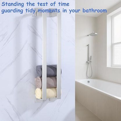 Towel Bar 2 Pack for Bathroom 28 Inch Brush Nickel Towel Holder 12/16/20/24/28/32/36 In Stainless Steel SS304 Rustproof Towel Rack Modern Square Towel Rod for Bathroom Wall(2, Brushed Nickel, 28 Inch)