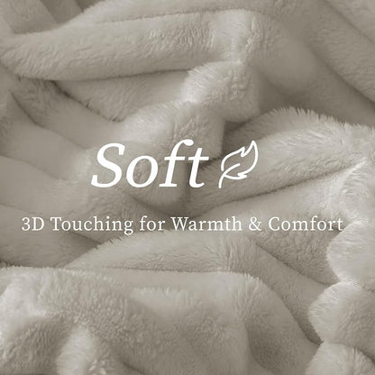 BEDELITE Twin Blanket for Couch & Bed, 300GSM Soft & Warm Fleece Blanket, Decorative and Giftable Striped Light Grey Blankets for Women, Men, 60"x80"