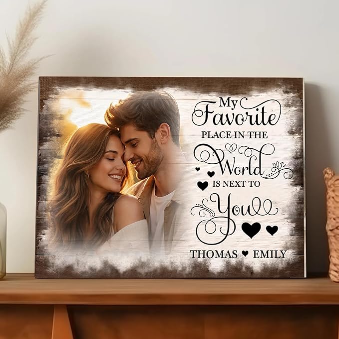 Love Signal Personalized Wall Art for Couples, Custom Photo Print Canvas/Poster/Frame, Wedding, Anniversary, Valentine Day, Birthday Gifts for Him Her Boyfriend Girlfriend, Husband Wife Bedroom Decor