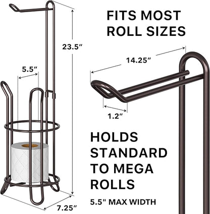 Simple Houseware Bathroom Toilet Tissue Paper Roll Storage Holder Stand, Bronze