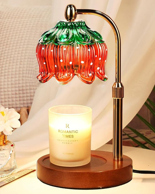 Strawberry Candle Warmer Lamp with Timer & Dimmable Brightness, House Warming Gift New Home, Candle Warming Gift for Mothers Day, Birthday Gifts for Women Mom,Flameless Wax Melt Warmer for Jar Candles
