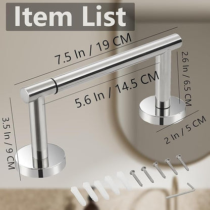 Toilet Paper Holder, Double Post Pivoting Design, Stainless Steel Rustproof Bathroom Tissue Holder, Wall Mount Fits Mega Rolls, for Home, RV, Commercial Bathroom Chrome