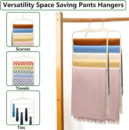 Magic Pants Velvet Hangers for Organization and Storage - Space Saving, 5 Pack Dorm Room Essentials for College Students Girls