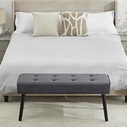 40'' Upholstered Bench, Entryway Ottoman with Wooden Legs for Living Room, End of Bed Bench