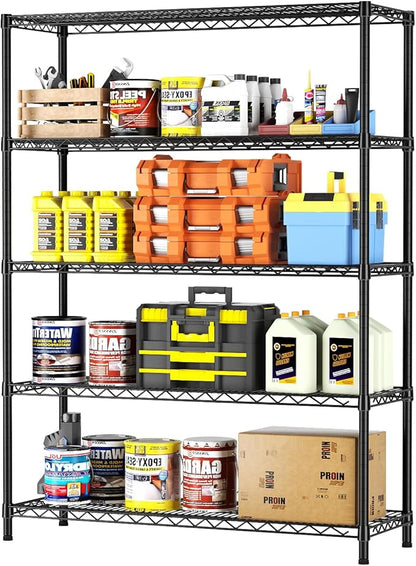 SINGAYE Shelf Closet Wire Shelving：Adjustable Metal Unit for Laundry Room Organization Bathroom Kitchen Home Garage Storage Pantry Rack Shelves