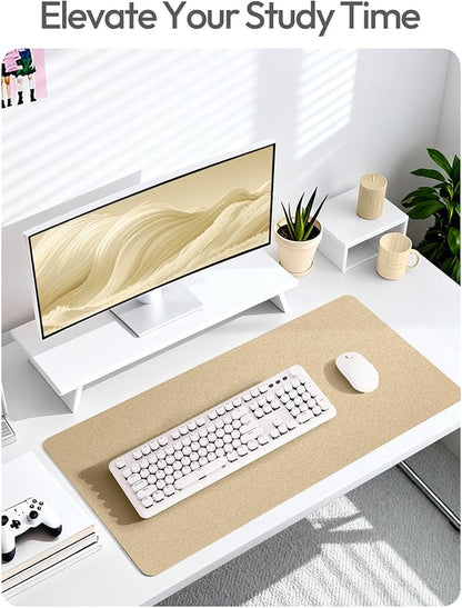 YSAGi Leather Desk Pad Protector, Office Desk Mat, Large Mouse Pad, Non-Slip PU Leather Desk Blotter, Laptop Desk Pad, Waterproof Desk Writing Pad for Office and Home (Gold,47.2" x 23.6")