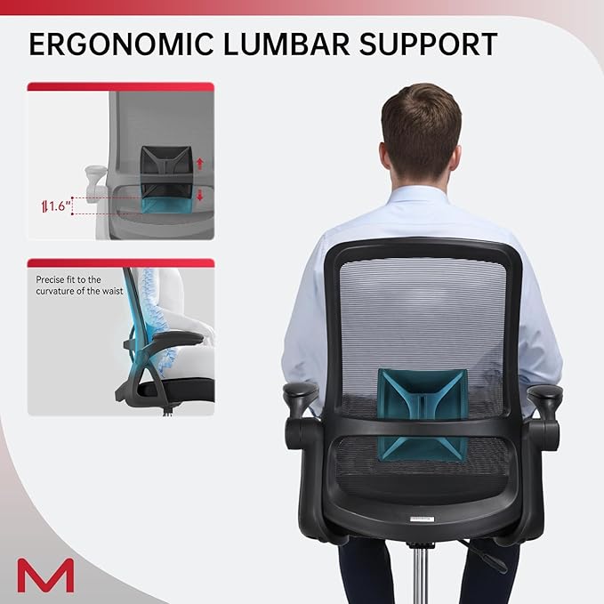 Drafting Chair,Tall Office Chair with Lumbar Support,Ergonomic Tall Desk Chair with Flip Up Armrests,Standing Desk Chair withAdjustable Footrest Ring,High Office Chair