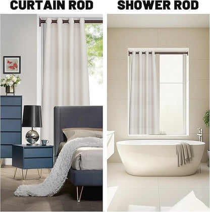 UIOSANRT Brown Shower Curtain Rod 31-79 inches, Stainless Steel Shower Rod & Tension Rod, Adjustable Tension Shower Curtain Rod for Bathroom, Windows, Closet