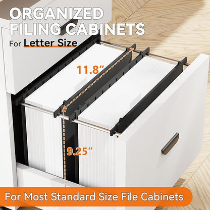 NORDUN Plastic Extra Capacity Hanging File Folder Letter Size,Heavy Duty 3 inch Expansion,Reinforced Black Large Hanging Folders,Adjustable Tabs,Filing Cabinet Folders for Bulky Files Office,12 Pack