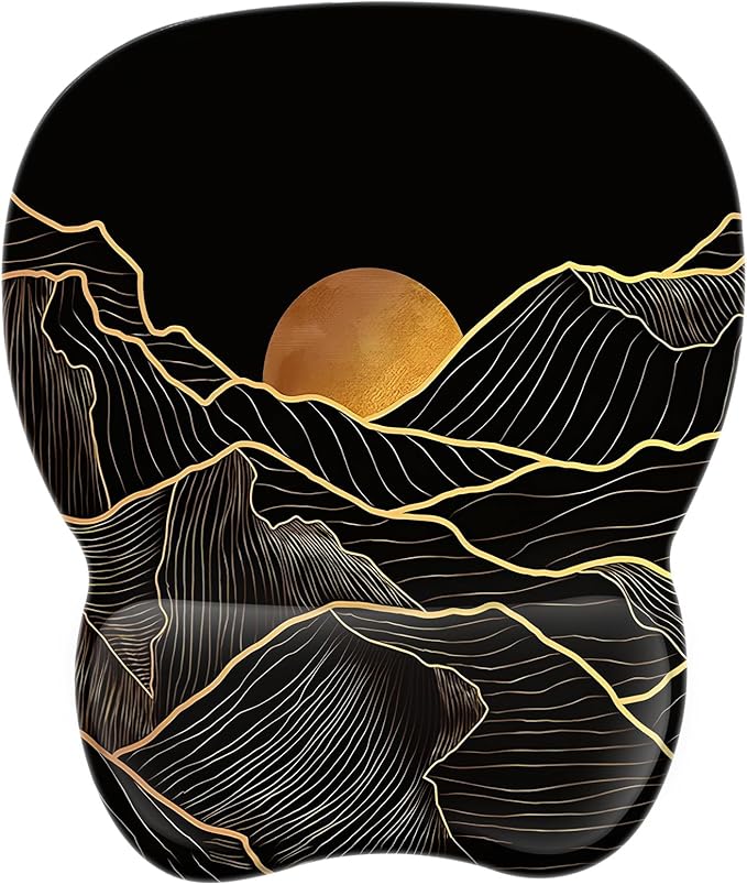 EooCoo Ergonomic Mouse Pad with Wrist Support, Mousepad with Memory Foam Wrist Rest and Non-Slip Base for Laptop, Cafe, Home & Office, 9.64 x 8.26 in Office Desk Accessories