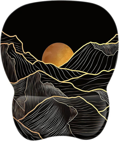 EooCoo Ergonomic Mouse Pad with Wrist Support, Mousepad with Memory Foam Wrist Rest and Non-Slip Base for Laptop, Cafe, Home & Office, 9.64 x 8.26 in Office Desk Accessories