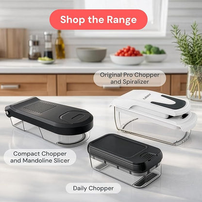 Fullstar Essential Vegetable Chopper & Mandoline Slicer - Space-Saving 2-in-1 - Food Chopper with Container, Fruit Slicer, Onion Dicer - Apartment-Friendly Veggie Chopper - Kitchen Gadget (Black)