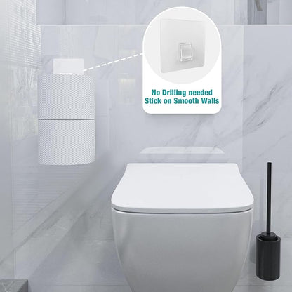 Conworld Toilet Paper Storage for 2 Roll Tissue, Over The Tank Toilet Paper Holder, Stainless Steel Rustproof Toilet Paper Holder Wall Mount, for Rv, Bathroom Storage and Organization, White, 1 Pack