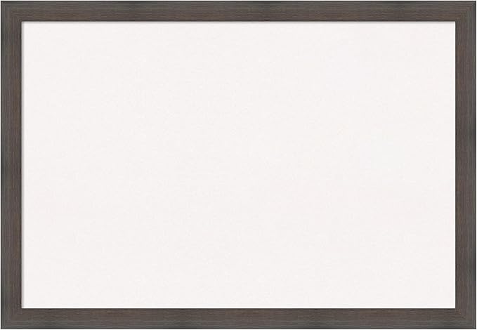 Amanti Art White Cork Board for Wall, 27x39 Vision Board with Brown Wood Frame, Large Corkboard Office Decor for Home Organization, Rustic Farmhouse Corkboard Pinboard to display items for home