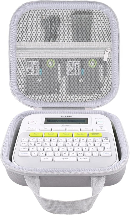 Label Printer Case Compatible with Brother P-Touch PTD210/PTD220 Home and Office Everyday Label Maker(Gray Case)