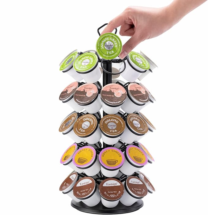 K-Cup Storage Coffee Capsules Pod Holder Carousel Capsule Display Storage for k-cup（45 pods-5 tiers）