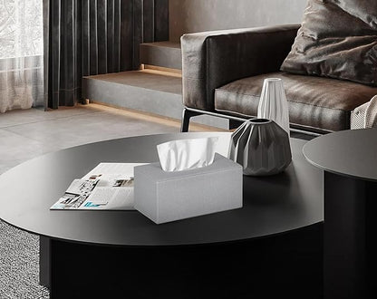 Tissue Box Cover Rectangular Tissue Box Holder for Bathroom (Grey)